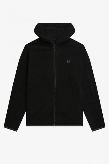 Fred Perry Polar Fleece Hupullinen Track Miesten Takki Mustat | FI 1816LISH